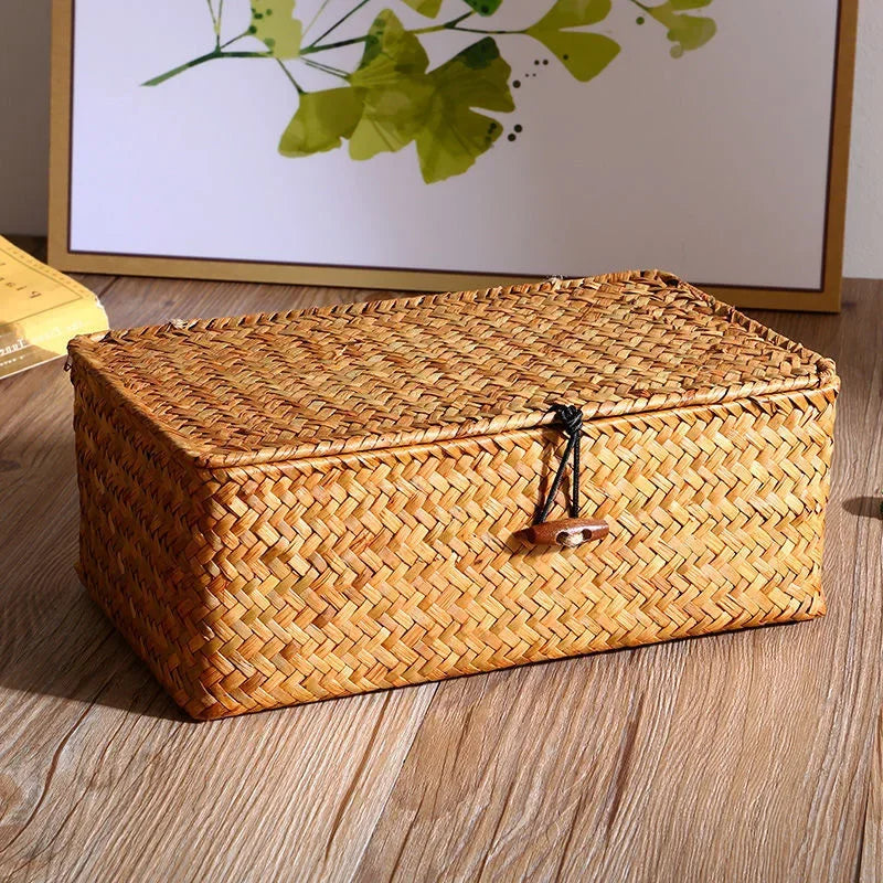 Woven Basket square Storage Box Woven Rattan Storage Box Woven Storage Boxes