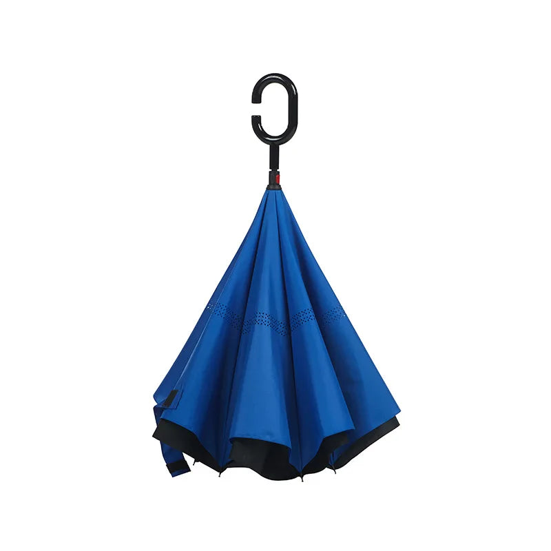 Custom Printed Umbrella Custom Logodouble Layers C Handle Reverse Inverted Umbrella Promotion Rain Umbrella/