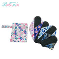 5pcs/set Washable Bamboo Charcoal Reusable Winged Panty Liners Suit Super Absorbent Breathable Soft BIAI Brand