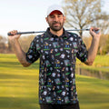 Yngling Custom logo Casual Luxury Stretch Men's Fashion Golf T-shirt Pattern Print Light Weight Breathable Polo Golf T-shirt