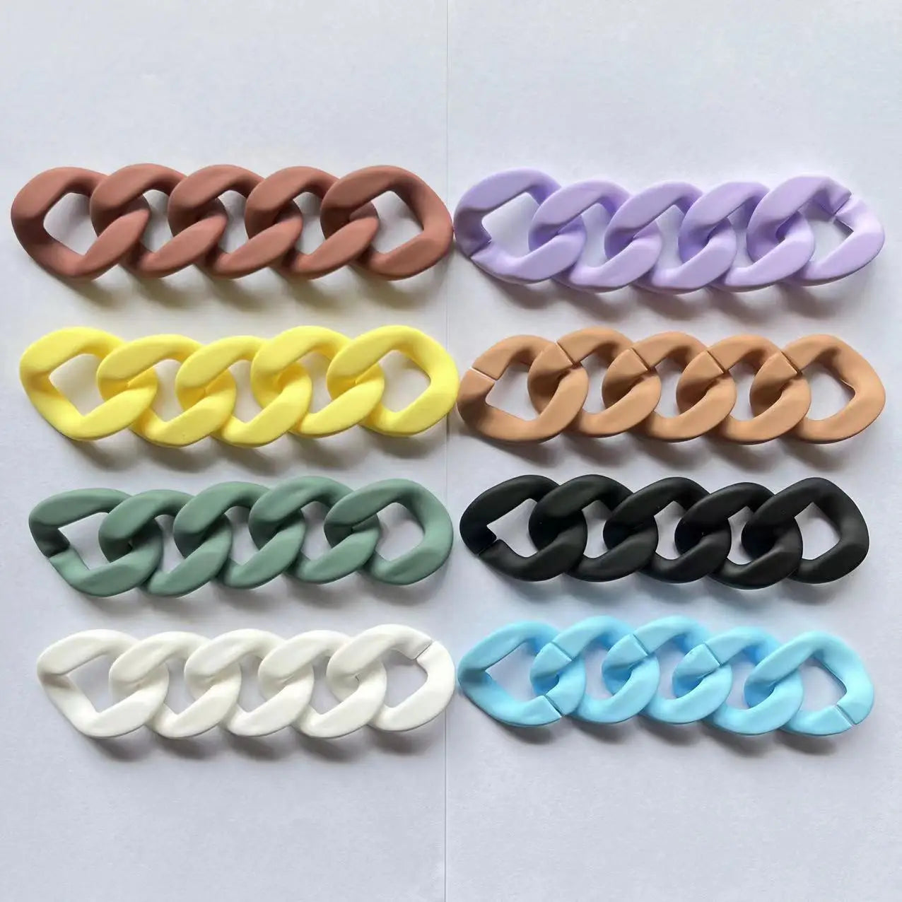 Rubber Effect Plastic Chain Buckle Open Loop Adjustable DIY Accessories Bag Shoulder Strap Coffee Cup Set