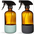 Custom Logo 8oz 16oz Amber/Clear Glass Soap Dispenser with Pump Boston Round Bottles With Silicone Sleeve
