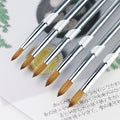 Custom Logo Metal Handle Round Hair Nail Art Brushes 100% Pure Kolinsky Nail Art Brushes for Nail Powder