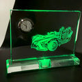 Wholesale New Design K9 Blank Sublimation Crystal Clock Trophy Custom Engraved 3d logo Crystal Clock with LED Base