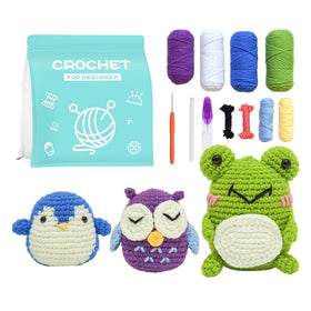 Beginner's Crochet Starter Kit with Yarn DIY Knitting Supplies for Adults and Kids for DIY Projects