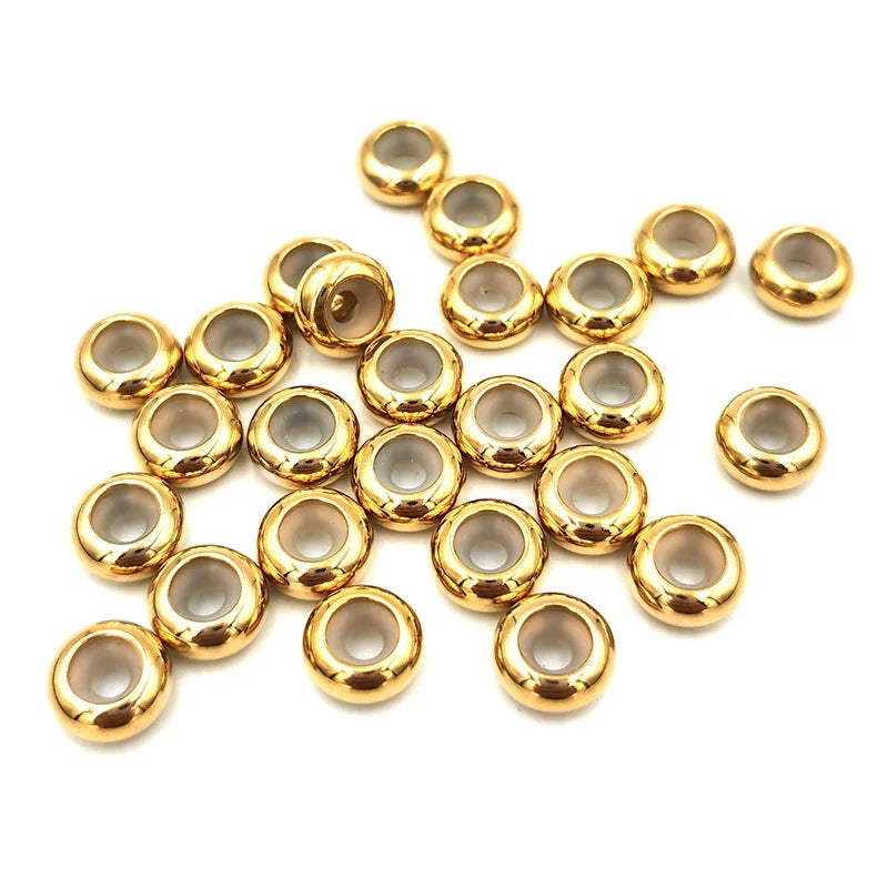 Customize Various Specifications Stainless Steel Plated Gold Slider Beaded Adjustable Bracelet Jewelry Spacer Beads