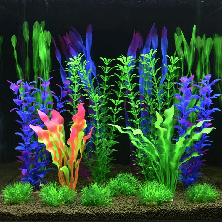 R7 Colorful Artificial Fish Tank Decorations Aquarium Landscape Vividly Decor Plastic Plants Set Aquarium Plants
