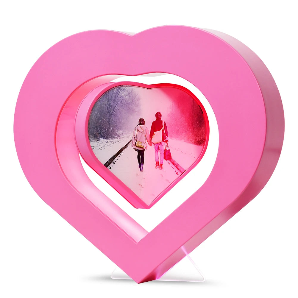 2025 New Arrival Customized Size Heart Shape Floating Photo Picture Frame for Kids Birthday Gift