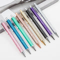 Youjin Novelty Ballpoint Pen Fashionable Leather Cover 1.0mm Writing Width Promotional Gift Metal Glitter Pen Black Ink Custom