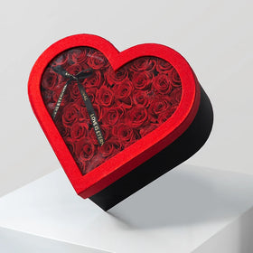 Zexwrap Round Flower Gift Box Transparent Open Window Heart-Shaped Packaging Box Fruit Bouquet Packaging Box