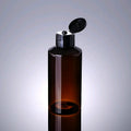 150ml PET Amber Cosmetic Packaging Plastic Bottles with Black Flip Top Cap