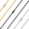 High Quality Thickness 2.4mm 18K Gold PVD Plated Stainless Steel Chain Round Bead Ball Chain Necklace DIY Jewelry Making