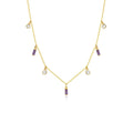 925 Sterling Silver Gold Plated Chain Necklace Jewelry Emerald Geometric Cube Zircon Custom Necklace for Women