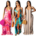 Fangxin Top Summer Floral Leopard Print Slip Dresses Women's Loose Cotton Maxi Dress