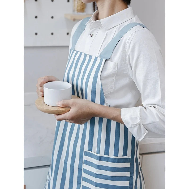 Custom Design Print Logo Black Long Chef Cooking Kitchen Bib Apron in Cotton with Two Pockets