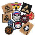 Iron on Punk Style Twill Embroidery  Rock Hazard Skull Poker Patch for Clothing  Bag Jeans Decoration