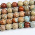 Wholesale Natural Aqua Terra Jasper Stone Loose Beads Sea Sediment Jasper Bead Strand for Jewelry Making 4mm 6mm 8mm 10mm