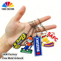 Custom Logo 2D 3D Silicone Keyring Personalized Cartoon Anime 3D Keychain Soft PVC Metal Promotional Carabiners Keychains
