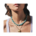 2022 Stylish Handmade Turquoise Beaded Choker Necklace Bohemian Natural Stone Jewelry for Women for Wedding or Gift