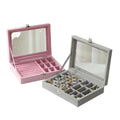 Hot Selling Soft Velvet Jewelry Storage Display Box Clear Window Lock Earring Ring Organizer