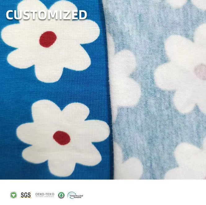 Breathable Custom Digital Printing Cotton Jersey Fabric for T Shirt