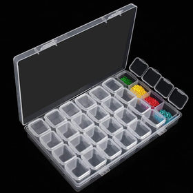 Diamond Painting Tool 28 Grid Jewelry Diamond Painting Storage Box Detachable Plastic Transparent Color Box
