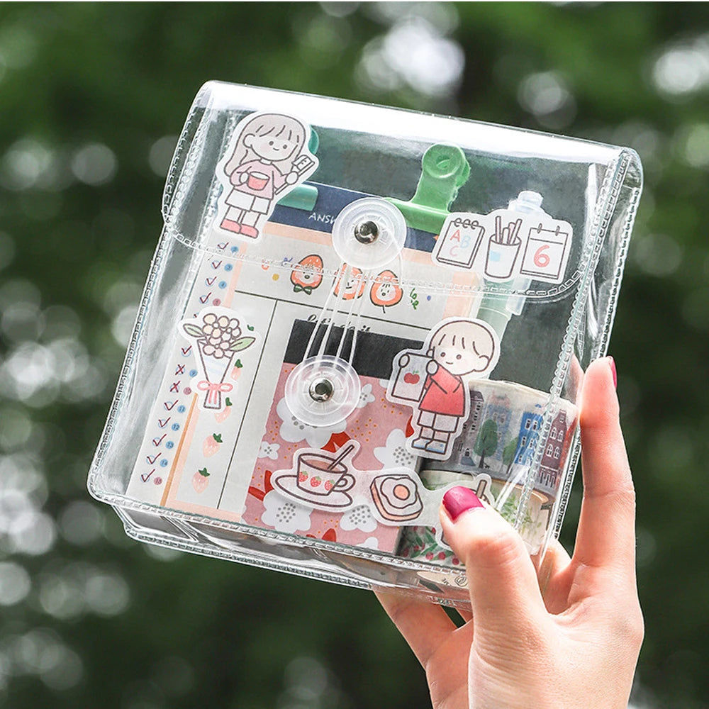 INS Korea Storage Bag Clear Cosmetic Bag PVC Transparent Stationery Travel Organizer Gift Small Items Storage Organizer Pen Bag MegaBDM