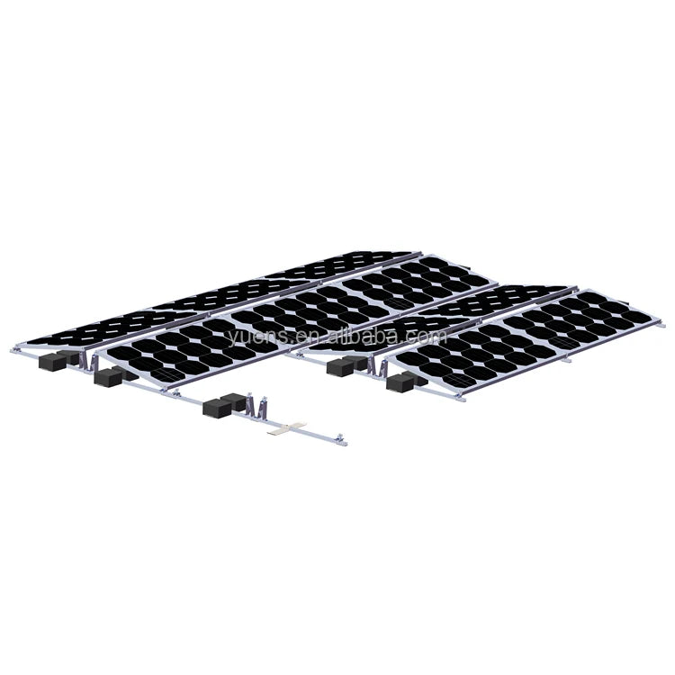 Yuens OEM Factory Aluminium Solar Panel Pv Ground L Foot Tin Flat Tile Roof Mounting Rail System Fix End Clamp Structure