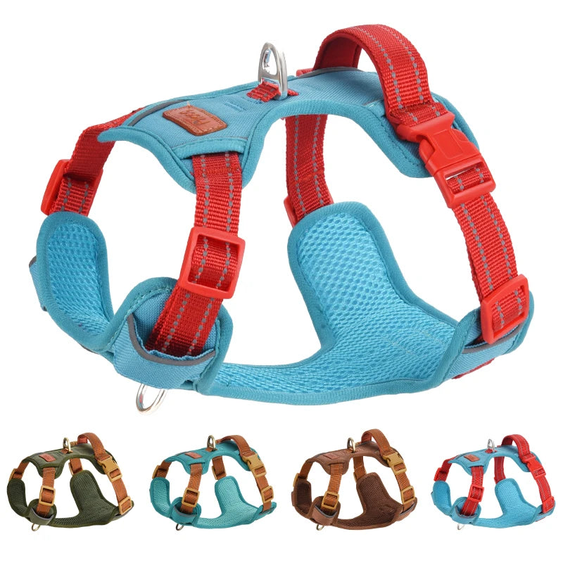QUCHONPET Fashionable Reflective Corgi Dog Harness XS Size Plaid Pattern Explosion-Proof Pet Leash Vest Pet Vest-style
