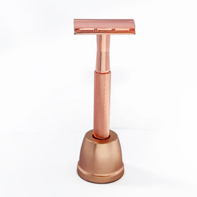 Wholesale Customized Safety Razor Rose Gold Twin Blade Stainless Steel Blade Zinc Alloy 56g Lightweight