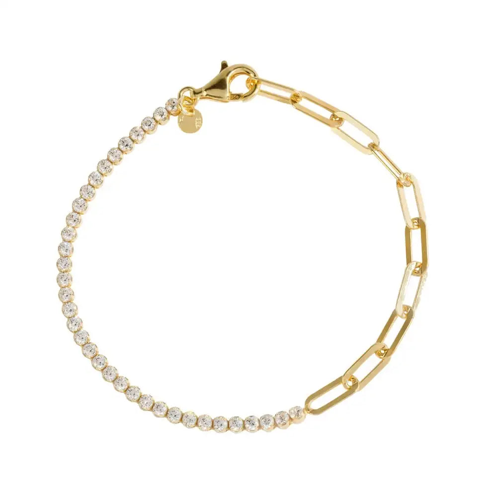 925 Sterling Silver Zircon Tennis Bracelets 18k Gold Link Chain Bracelet
