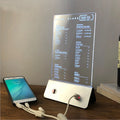 A5 Modern Eco-Friendly Restaurant Menu Holder with USB Charger Table Stand and Acrylic Drink Display for Restaurants and Bars