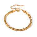 N&S Minimalist 18K Gold Plated Stainless Steel Bracelet Adjustable and Simple Jewelry Design