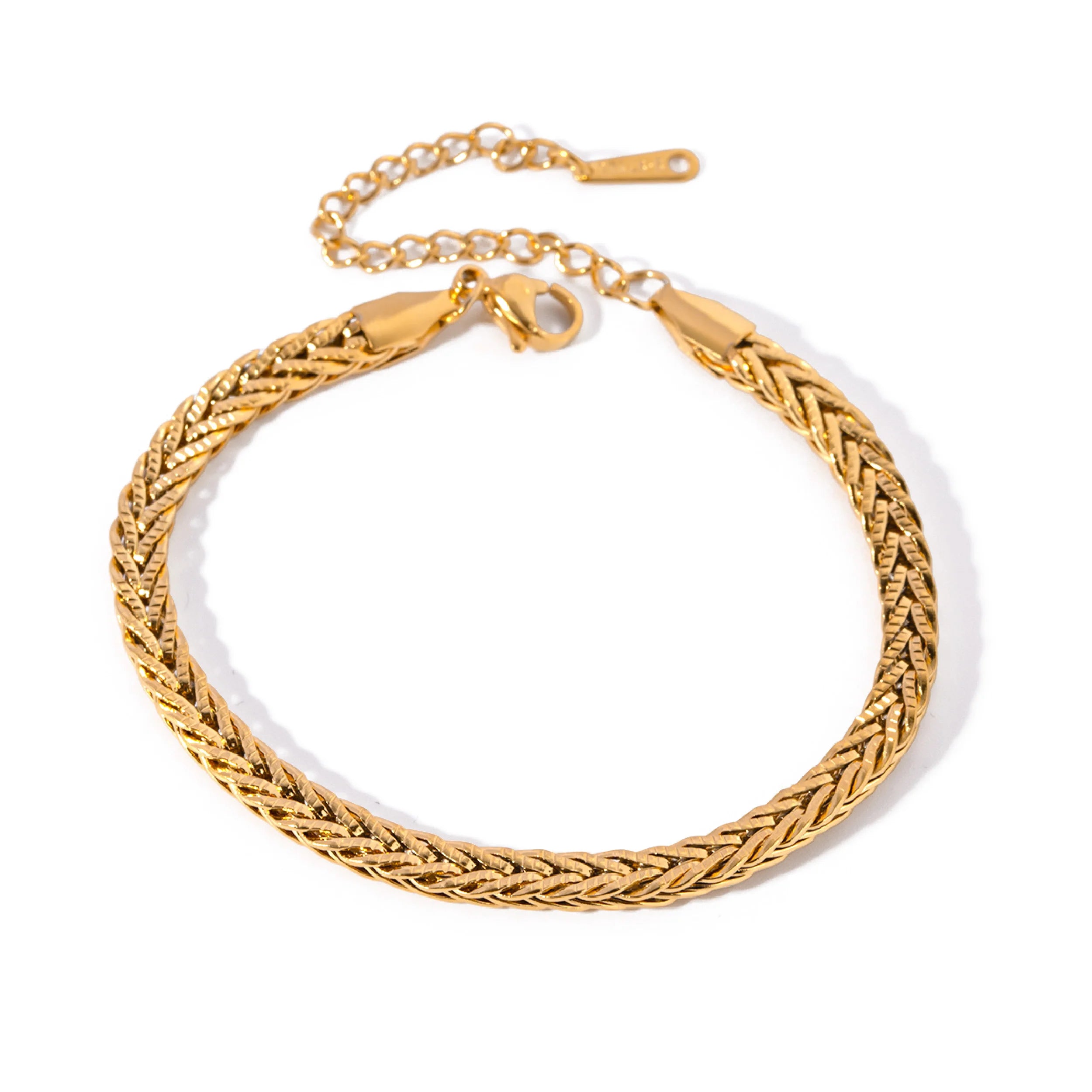 N&S Minimalist 18K Gold Plated Stainless Steel Bracelet Adjustable and Simple Jewelry Design