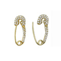 LOZRUNVE Custom Jewelry 925 Sterling Silver Delicate Full Pave CZ Small Safety Pin Earring Wholesale