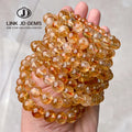 JD Wholesale 8mm Round Gem Beads Charm Stretch Bracelets 2A Natural Golden Quartz Bracelet for Jewelry Gift