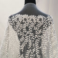 Exquisite Handwork Sequined Beaded Lace Embroidery Leaf Pattern Luxury Beads Bridal Lace Fabric for Dress