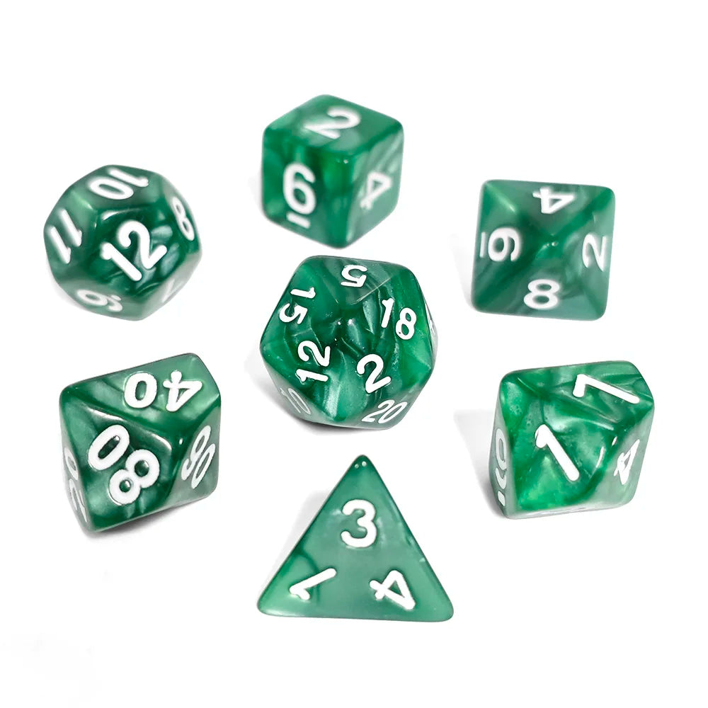 Hot Sale HS Pearl Dice Polyhedral Acrylic DND Dice Board Games Dungeons and Dragons Plastic Dice Set for RPG Games