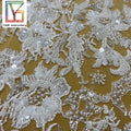 Luxury Wedding Sequins Tulle Embroidery Lace New Design White Mesh Dress Beaded Fabric Bridal Lace Fabric