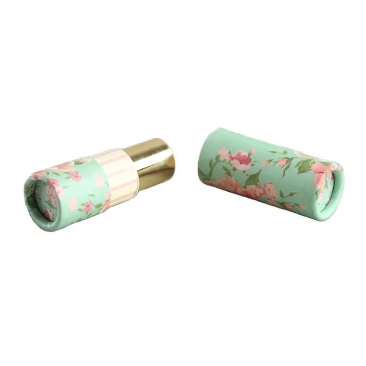High Grade Twist up Lipstick Packaging Tubes Lip Balm Cylinder Box Kraft Cardboard Container Cosmetics Round Paper Tube