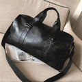 Wholesale Fashion Cylindrical Leisure PU Zipper Closure Travel Duffel Bag Custom Large Capacity Gym Mountaineering Black Unisex