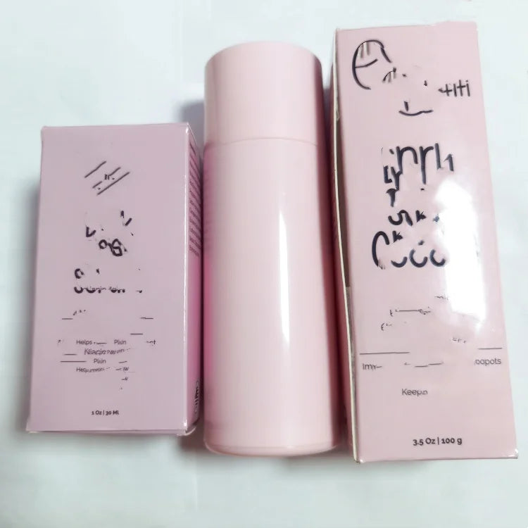 Recycled 100% 30ml 50ml 100ml 120ml Matte pink  PP Cosmeticos Biodegradables Plastic Airless Pump Bottle with pink Paper Box