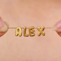 Stainless Steel Custom Jewelry Collier En Acier Inoxydable Mini Bubble Ballon Initial Personalized Bubble Name Necklace Women