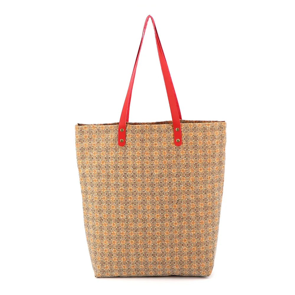 Digital Printed Cork Tote Bag Custom Reusable Shopping Bag Designed Luxury Natural Shopping Bag with logo Eco