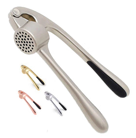Colorful Stainless Steel Manual Garlic Press Rose Gold With Silicone Handle