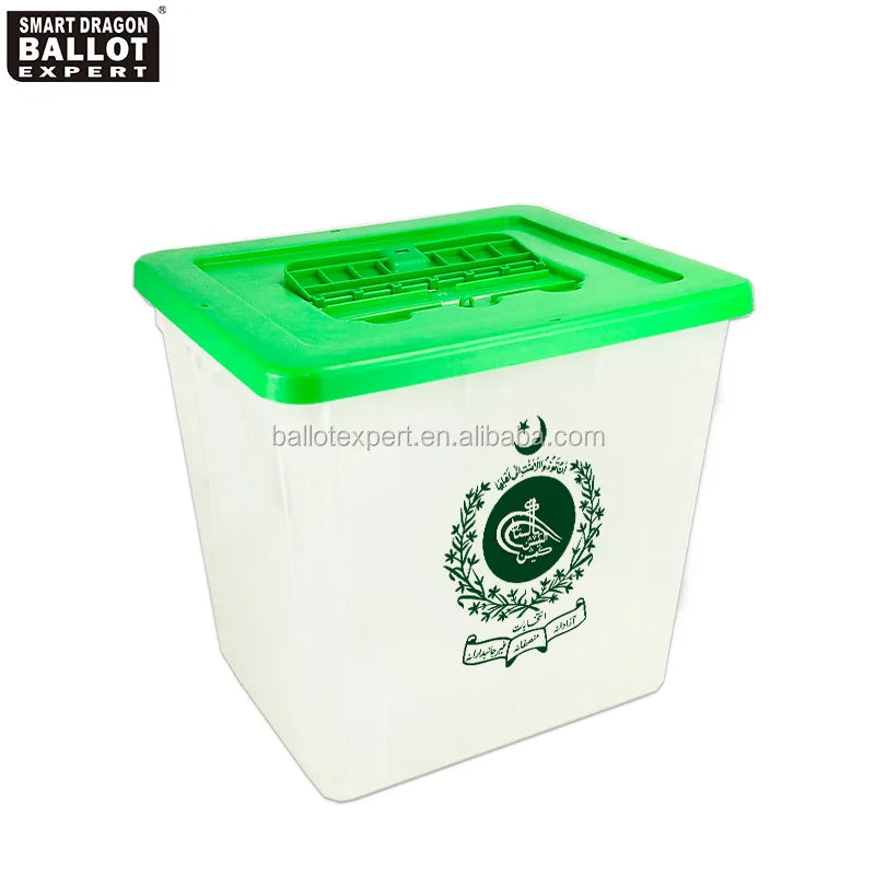 Customized PP Plastic 40L/60L/100L Recyclable Standard Packing Voting Boxes for Pakistan President Election Ballot Box