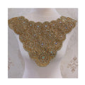 Gold Silver Black  Craft  Fashion   Wedding   Rhinestone African Collar Necklace  Patches Iron on Diy for  Clothes