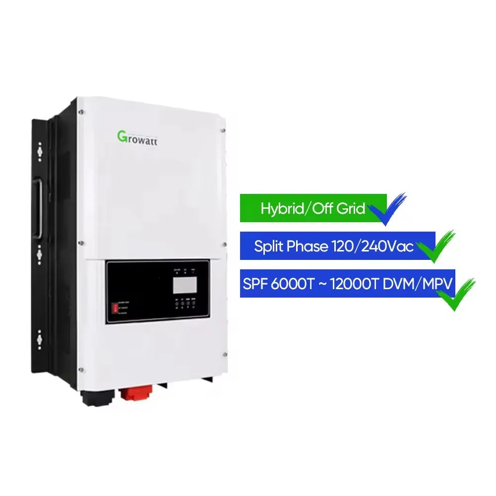 Growatt 4KW 6KW 8KW 10KW 12KW Off Grid Solar Split Phase 120/240V SPF 4000-18000T DVM Off Grid Inverter