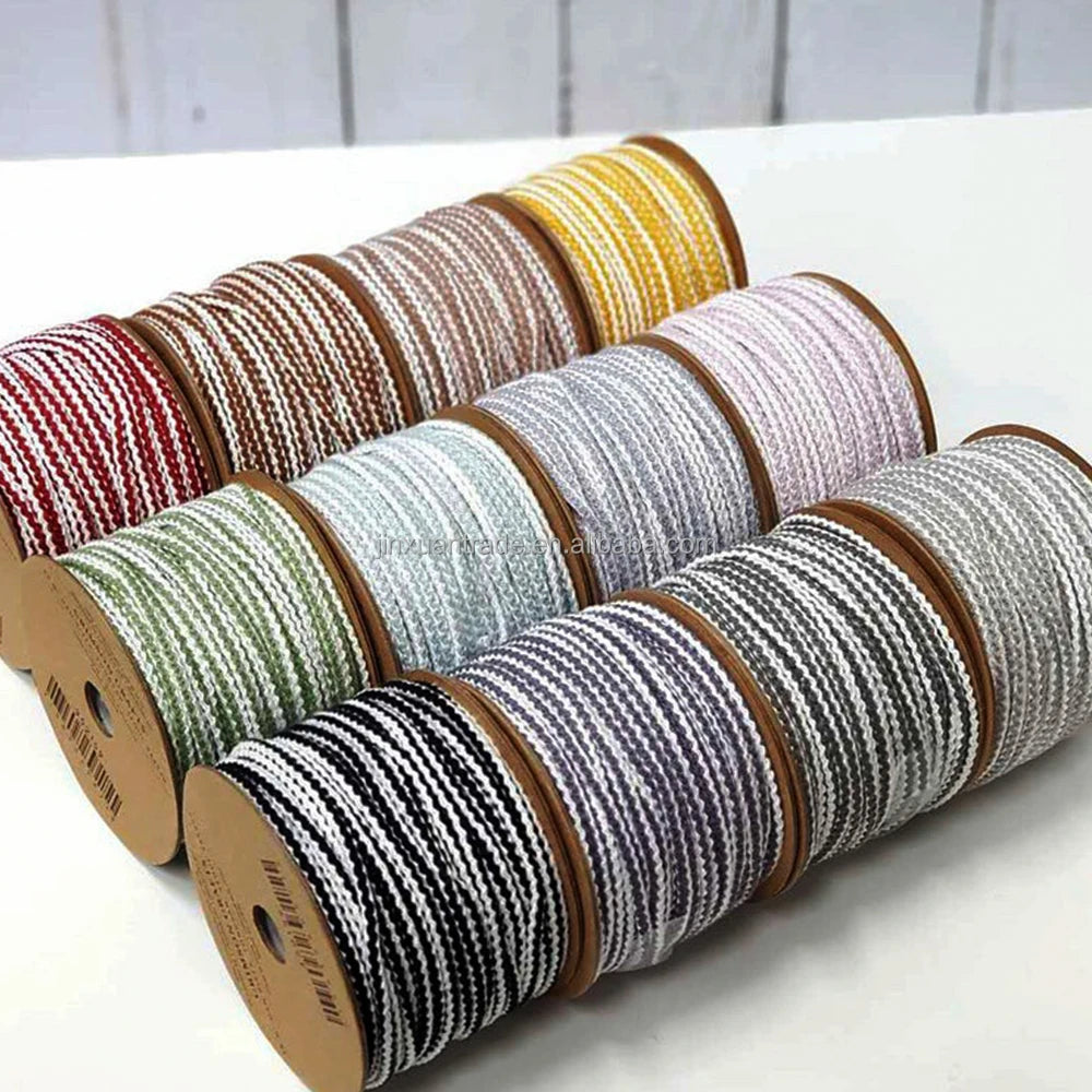 Various Colors 45yards 3.5MM 100% Cotton Cord Crocheted Knitted Two-tone Macrame Cord Rope