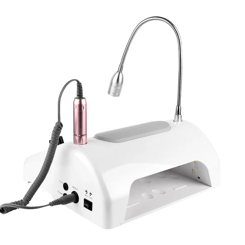 2020Multi-function Nail Lamp Manicure Five-in-one Cleaner Sander Phototherapy Machine Lighting Hand Mat Manicure 80W